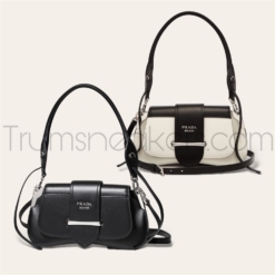 Túi Prada Black White Sidonie Belt Bag Trắng Đen